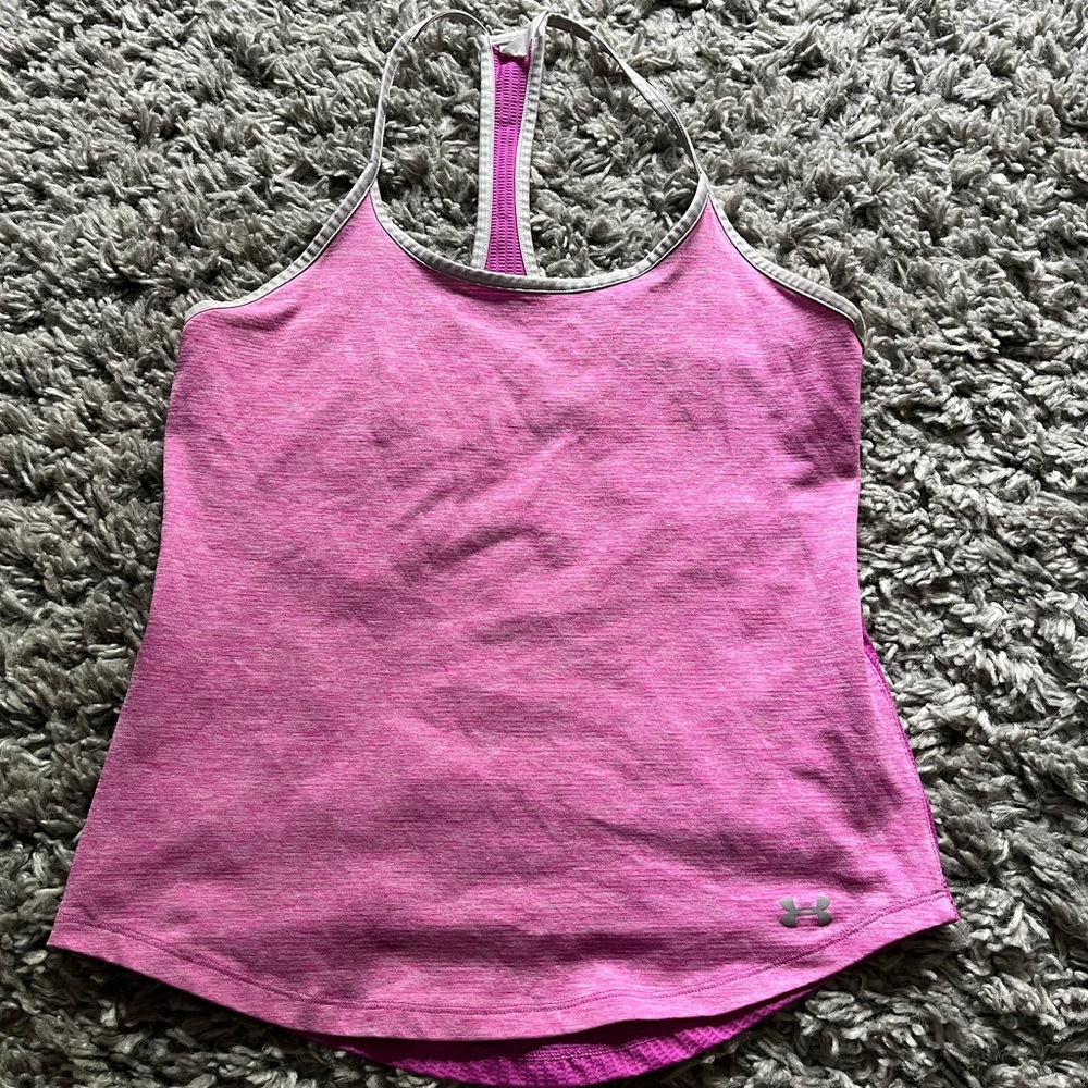 Under Armour Heat Gear Two Tone Pink Tank XS